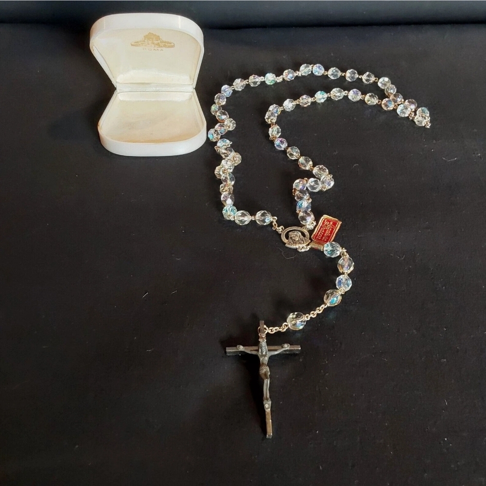 Elegant Silver Rosary Necklace